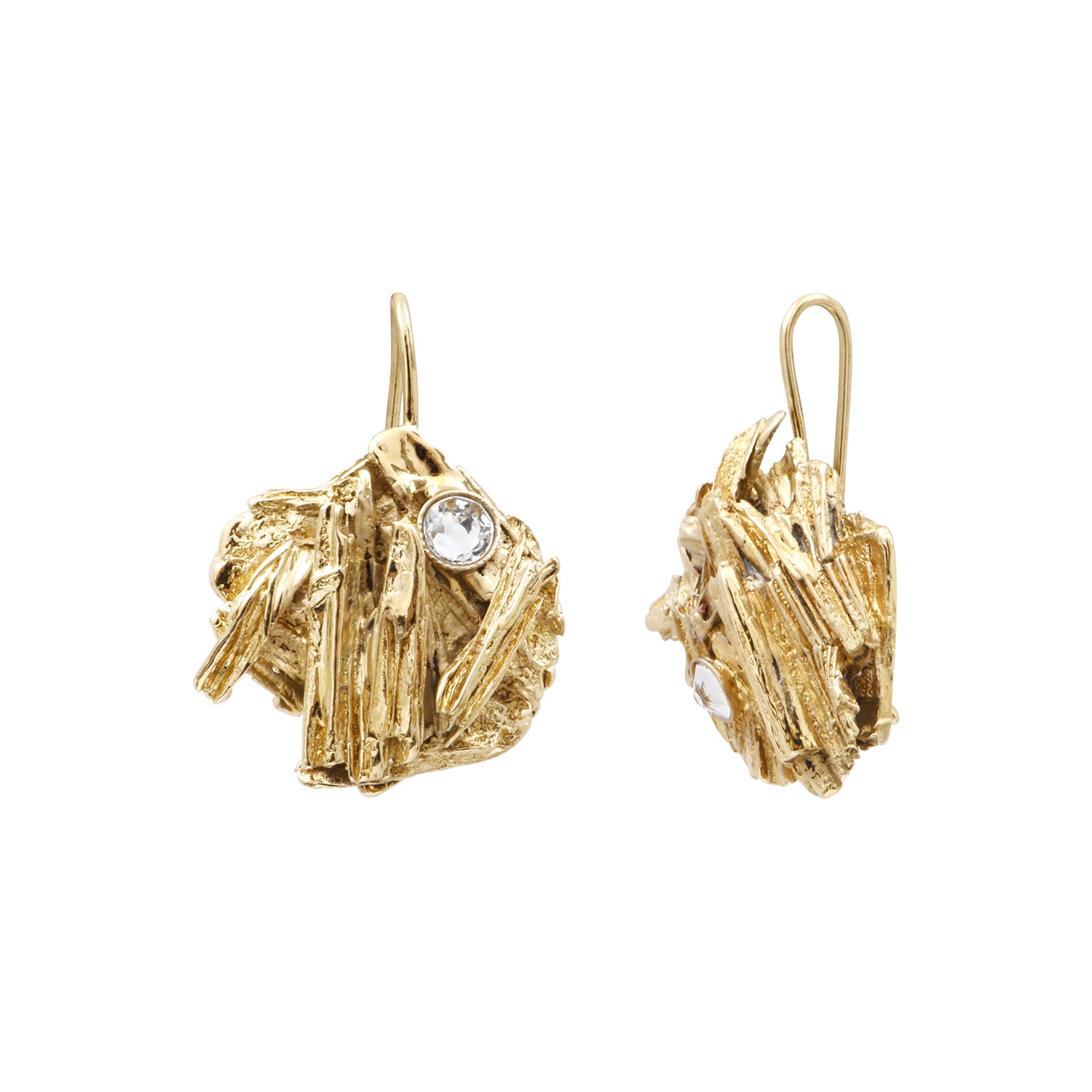 Boucles D'oreilles Dormeuses Hippie & Bohème – Doré, Acier Inoxydable, Neuves Sans Boîte