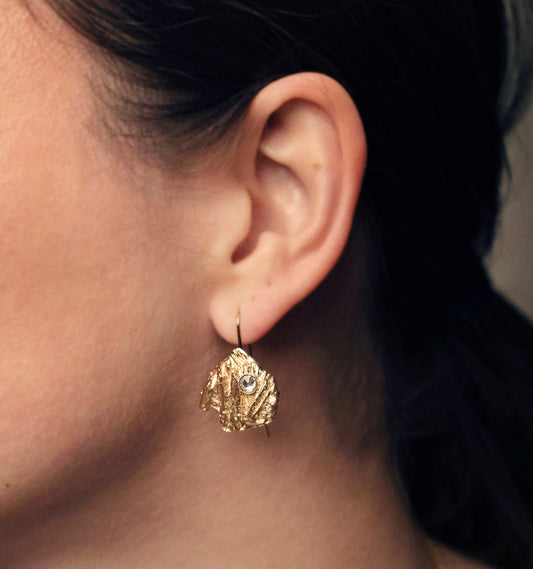 Boucles d'oreilles Écorces dormeuse OR