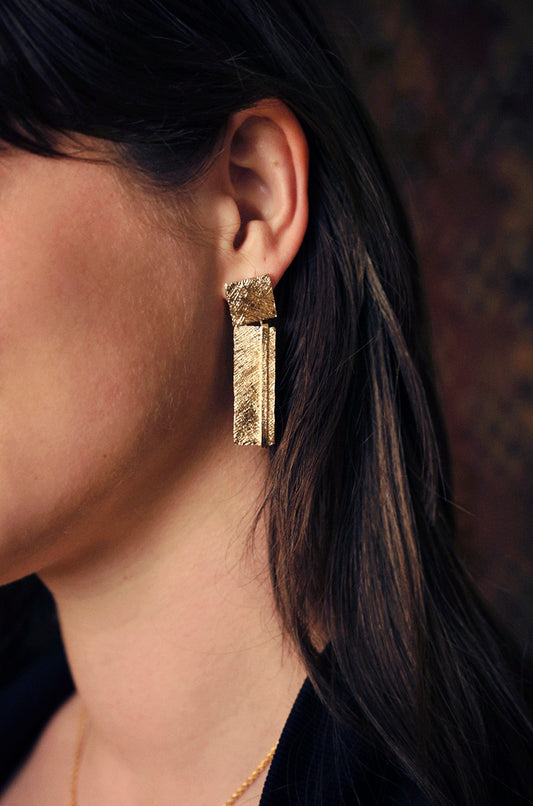 Boucles d'oreilles Striées OR